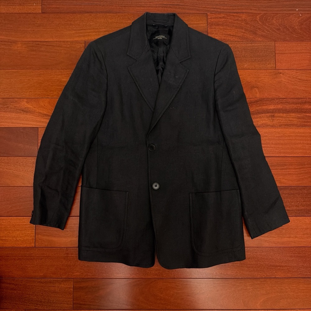 MaxMara Black linen Blazer with Patch Pockets